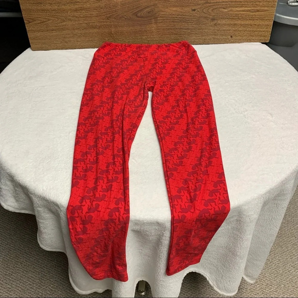 LuLaRoe Cupid patterned one size leggings red - Picture 6 of 8